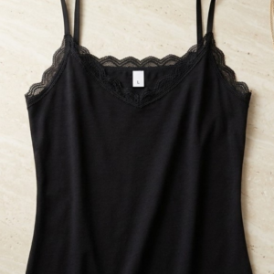 Women's Elegant Lace-Trimmed Cotton Camisole Top