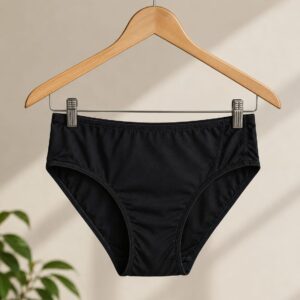 Softellewear Black High Waist Cotton Panty for Women