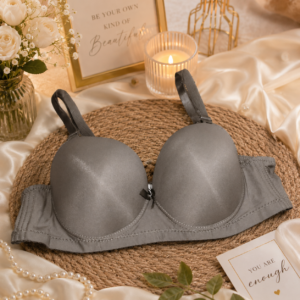 Classic ring bra-charcoal grey