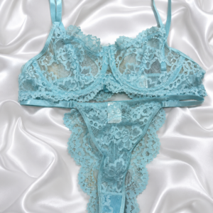 Embroidered Bra-Sky Blue