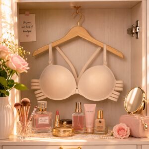 Front hook shisha plastic bra-cream beige