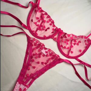Embroidered Bra-Berry Pink